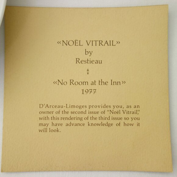 Vintage 1977 Henri DArceau & Fils Limoges Noel Vitrail Collectors Plate w/ COA - Picture 8 of 10